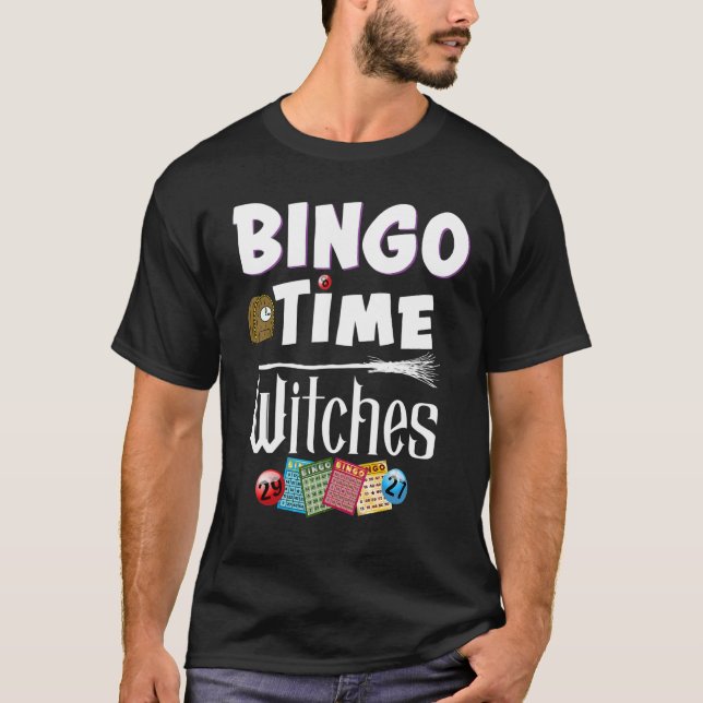 Halloween Bingo Time Witches Women Bingo Player T Shirt (Framsida)
