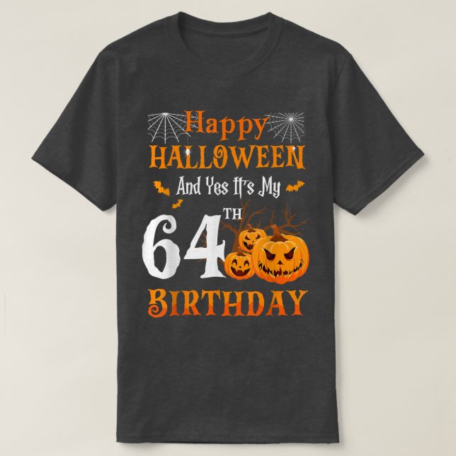 Halloween Birthday 64-årig 64th Pappa Nana Pump T Shirt (Design framsida)