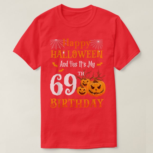 Halloween Birthday 69-årig 69th Pappa Nana Pump T Shirt (Design framsida)