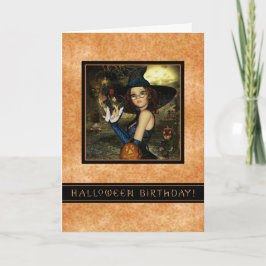 Halloween Birthday - Autumn Witch Löv Kort