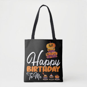 Halloween Birthday Cake Grattis på födelsedagen ti Tygkasse