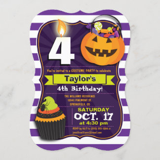 Halloween Birthday Costume Party Inbjudningar