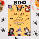 Halloween Birthday Cute Kids Costume Party Inbjudningar<br><div class="desc">Den här hedervärda Halloween-födelsedagsinbjudan till Cute Kids Costume Party är här för att lägga till ett streck av fläckig roligt till firande i oktober! Den här barnvänliga Halloween-inbjudan är en perfekt som blandar söt och läcker och ger en fantastisk Halloween-födelsedagsäck som barnen kommer att ta hand om. Bild era små...</div>