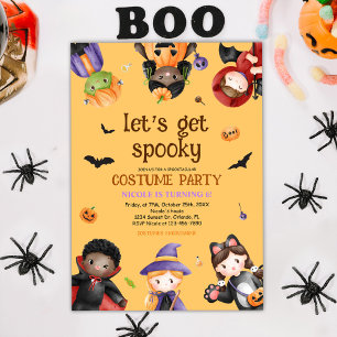 Halloween Birthday Cute Kids Costume Party Inbjudningar