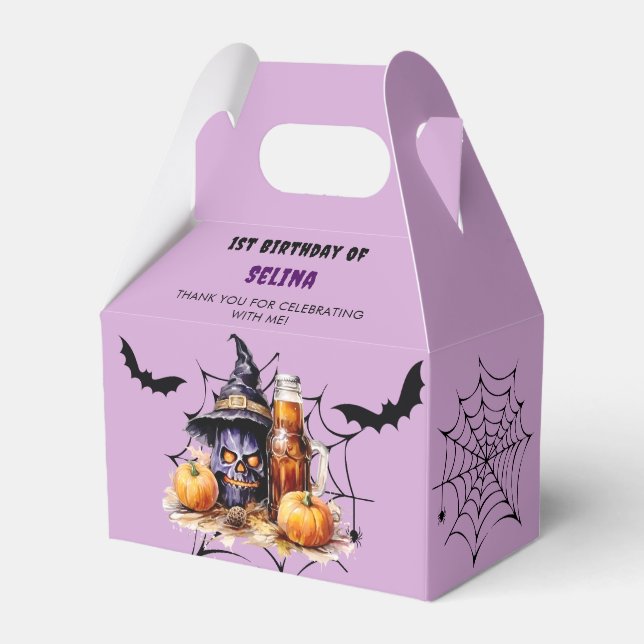 Halloween Birthday Cute Witch Party-favoritruta Presentaskar (Framsidan Sidan)