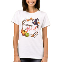 Halloween Birthday Girl Fall Tshirt Anpassade