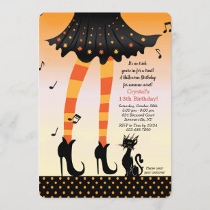 Halloween Birthday Girl-inbjudan Inbjudningar
