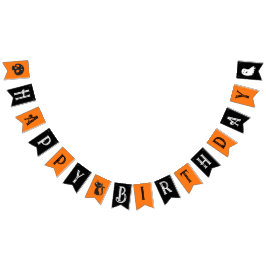 Halloween Birthday Gothic Brev Orange and Black Vimplar
