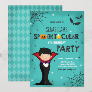 Halloween Birthday Inbjudan Vampire Halloween fest