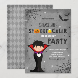 Halloween Birthday Inbjudan Vampire Halloween fest