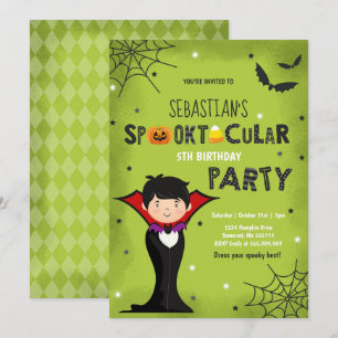 Halloween Birthday Inbjudan Vampire Halloween fest