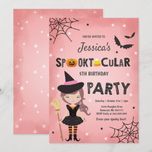 Halloween Birthday Inbjudan Witch Halloween fest