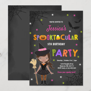 Halloween Birthday Inbjudan Witch Halloween fest
