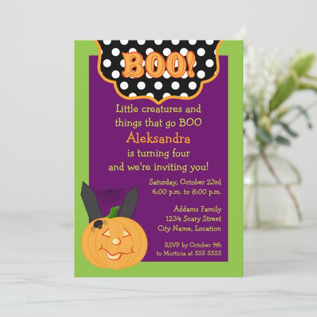 Halloween Birthday Inbjudningar (Stående Fram)