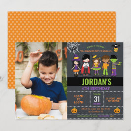 Halloween Birthday Kids Costume Party Inbjudningar