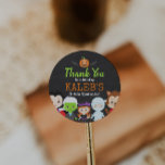 Halloween Birthday Kids Sticker Runt Klistermärke<br><div class="desc">Halloween Birthday Tack Sticker</div>