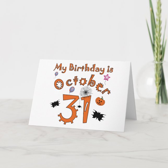 Halloween Birthday Oktober 31a Kort (Framsida)