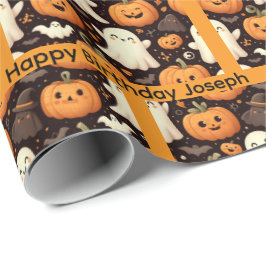 Halloween Birthday Personalize Namn Boy eller Girl Presentpapper