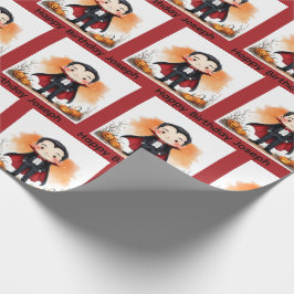 Halloween Birthday Personalize Namn Vampire Boy's Presentpapper