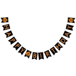 Halloween Birthday Pumpkin Bunting Banner Vimplar