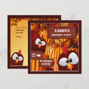 Halloween Birthday Pumpkin Patch Barn Inbjudningar