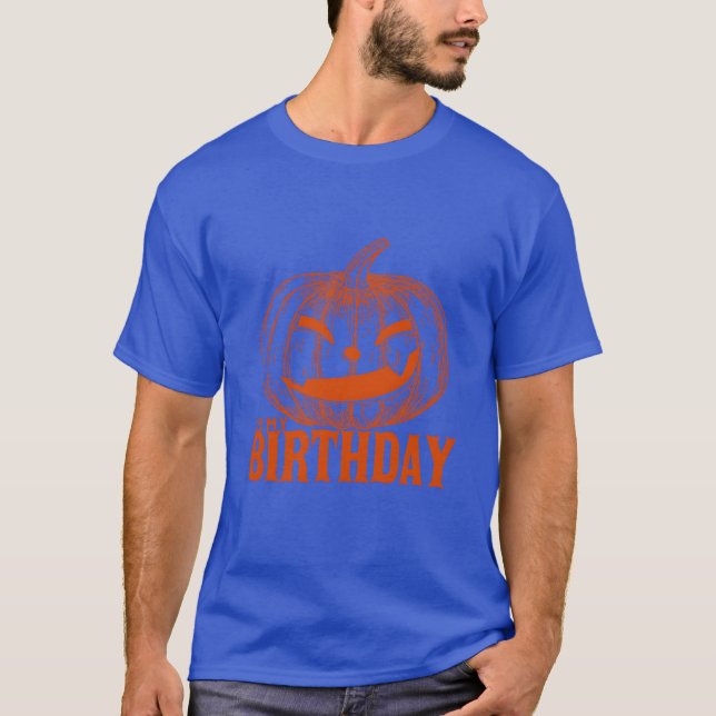 Halloween Birthday retro T Shirt (Framsida)