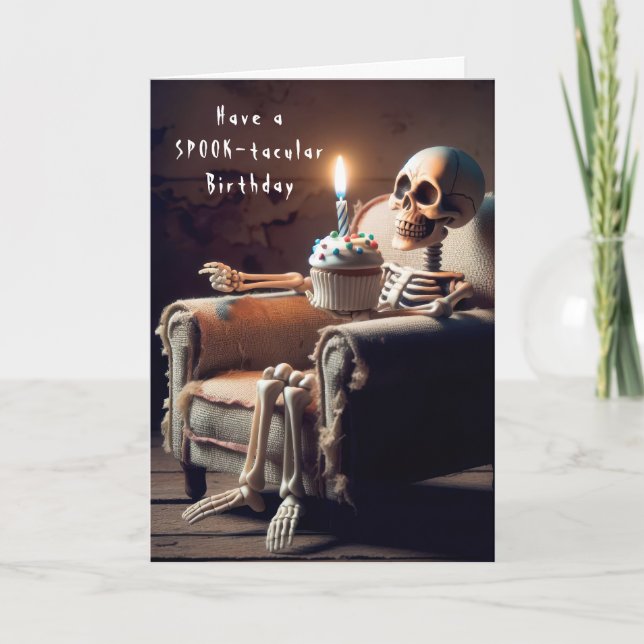 Halloween Birthday Skeleton, ålderspresident Kort (Framsida)
