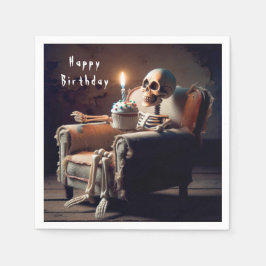 Halloween Birthday Skeleton Pappersservett