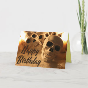 Halloween Birthday Skull Kort