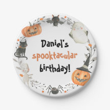 Halloween Birthday Spooktacular Papper Tallrikar