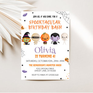 Halloween Birthday Spooktacular Party Inbjudningar