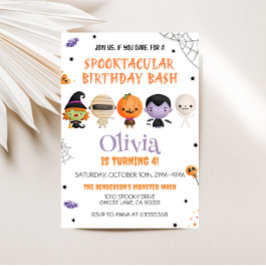 Halloween Birthday Spooktacular Party Inbjudningar
