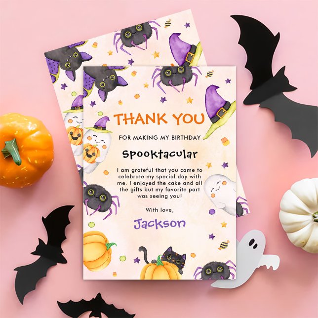 Halloween Birthday Spooktacular Tack Kort (Skapare uppladdad)