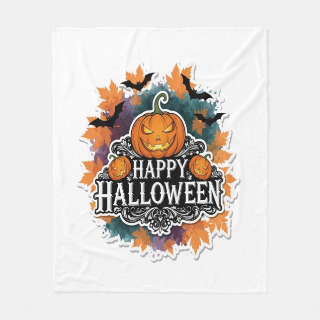 Halloween Birthday Squad Creepy Clown Ghost Zombie Fleecefilt (Framsidan)