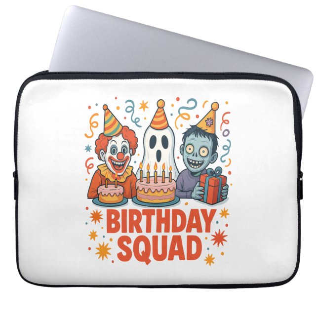 Halloween Birthday Squad Creepy Clown Ghost Zombie Laptop Fodral (Framsidan)