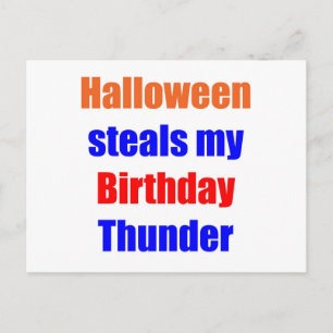 Halloween Birthday Thunder Vykort