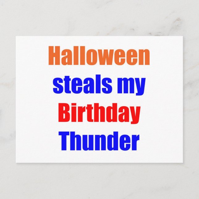 Halloween Birthday Thunder Vykort (Framsida)