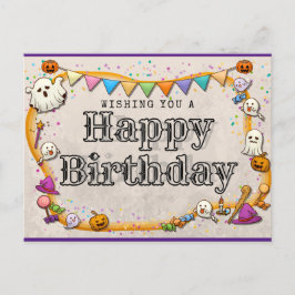 Halloween Birthday Vykort