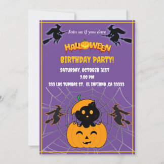 Halloween Bithday party Inbjudningar