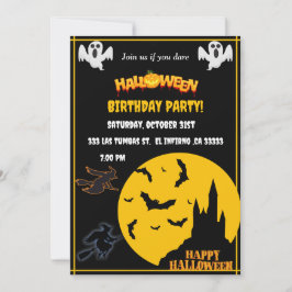 Halloween Bithday party Inbjudningar