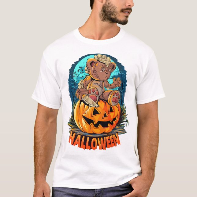 Halloween Björn Dödare T Shirt (Framsida)