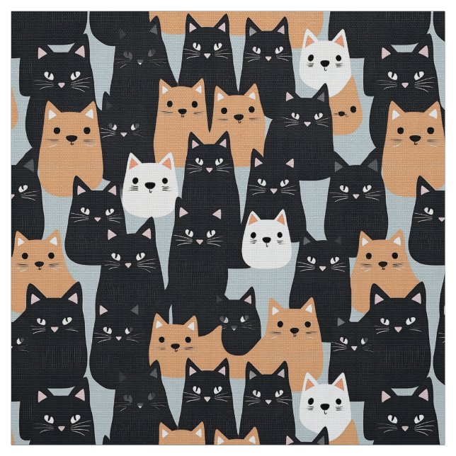 Halloween Black and orange cat Army Tyg (Provkarta)