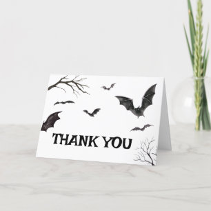 Halloween Black and White Fladdermus Baby Shower Tack Kort