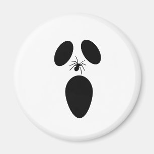 Halloween Black and White Scary Ghost Ansikte Magnet