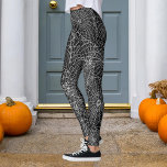 Halloween Black and White Spindelnät Leggings<br><div class="desc">Anpassa om du vill ändra svart till valfri färg.</div>