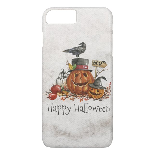 Halloween Black Bird och Pumpkins | Telefonväska Case-Mate iPhone Skal (Baksida)