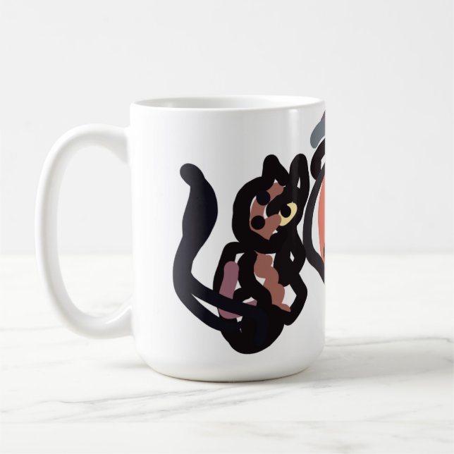 Halloween black cat and raven kaffemugg (Vänster)