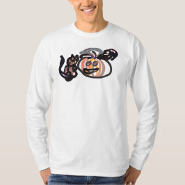 Halloween black cat and raven t shirt