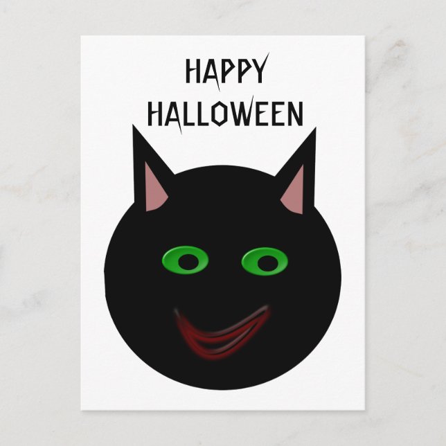 Halloween Black Cat Anpassade-vykort Vykort (Framsida)