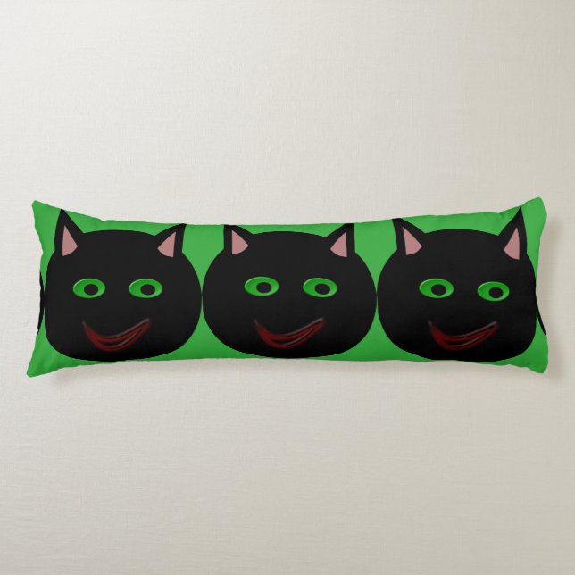 Halloween Black Cat Body Pillow Kroppskudde (Framsidan)